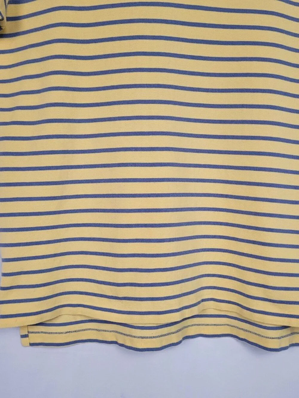 Polo Ralph Lauren Polo Shirt Men's M Yellow Blue Stripe Cotton Pony Logo Preppy